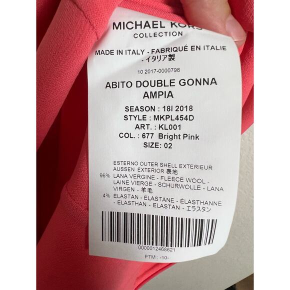 Michael Kors Collection Coral Pink Wool Sleeveless Fit & Flare Dress Size 2 - Picture 3 of 9